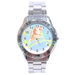 Birds Illustration T- Shirtbird T- Shirt (1) Stainless Steel Analogue Watch Front