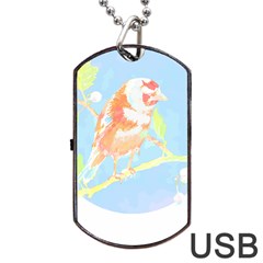 Birds Illustration T- Shirtbird T- Shirt (1) Dog Tag Usb Flash (one Side) by EnriqueJohnson