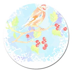 Birds Illustration T- Shirtbird T- Shirt (2) Magnet 5  (round) by EnriqueJohnson