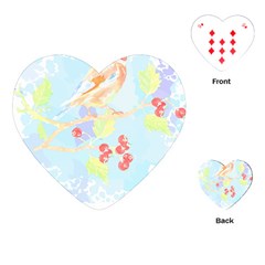 Birds Illustration T- Shirtbird T- Shirt (2) Playing Cards Single Design (heart)