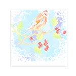 Birds Illustration T- Shirtbird T- Shirt (2) Square Satin Scarf (30  x 30 ) Front