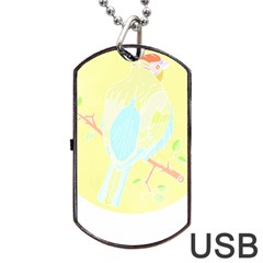 Birds Illustration T- Shirtbird T- Shirt (3) Dog Tag Usb Flash (one Side) by EnriqueJohnson