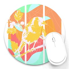 Birds Illustration T- Shirtbird T- Shirt (4) Round Mousepad by EnriqueJohnson