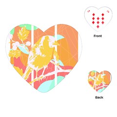 Birds Illustration T- Shirtbird T- Shirt (4) Playing Cards Single Design (heart)