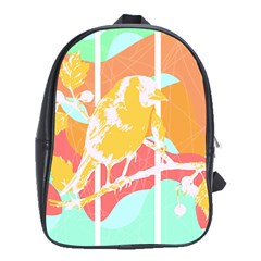 Birds Illustration T- Shirtbird T- Shirt (4) School Bag (xl) by EnriqueJohnson