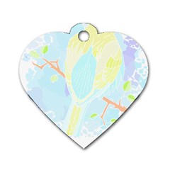 Birds Illustration T- Shirtbird T- Shirt (5) Dog Tag Heart (two Sides) by EnriqueJohnson