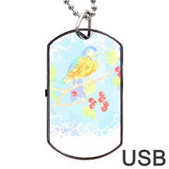 Birds Illustration T- Shirtbird T- Shirt (6) Dog Tag Usb Flash (one Side) by EnriqueJohnson