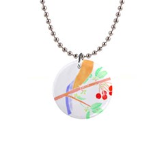 Birds Illustration T- Shirtbird T- Shirt (8) 1  Button Necklace by EnriqueJohnson