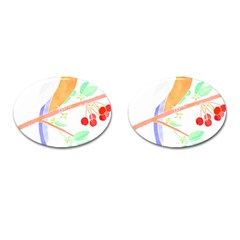 Birds Illustration T- Shirtbird T- Shirt (8) Cufflinks (oval) by EnriqueJohnson