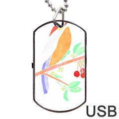 Birds Illustration T- Shirtbird T- Shirt (8) Dog Tag Usb Flash (one Side) by EnriqueJohnson