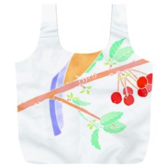 Birds Illustration T- Shirtbird T- Shirt (8) Full Print Recycle Bag (xxl)