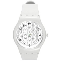 Black And White Pattern T- Shirt Black And White Pattern 2 Round Plastic Sport Watch (m) by EnriqueJohnson