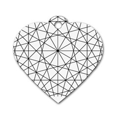 Black And White Pattern T- Shirt Black And White Pattern 8 Dog Tag Heart (two Sides) by EnriqueJohnson