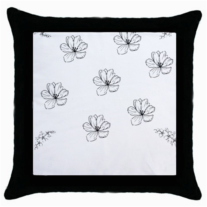 Black And White Pattern T- Shirt Black And White Pattern 11 Throw Pillow Case (Black)