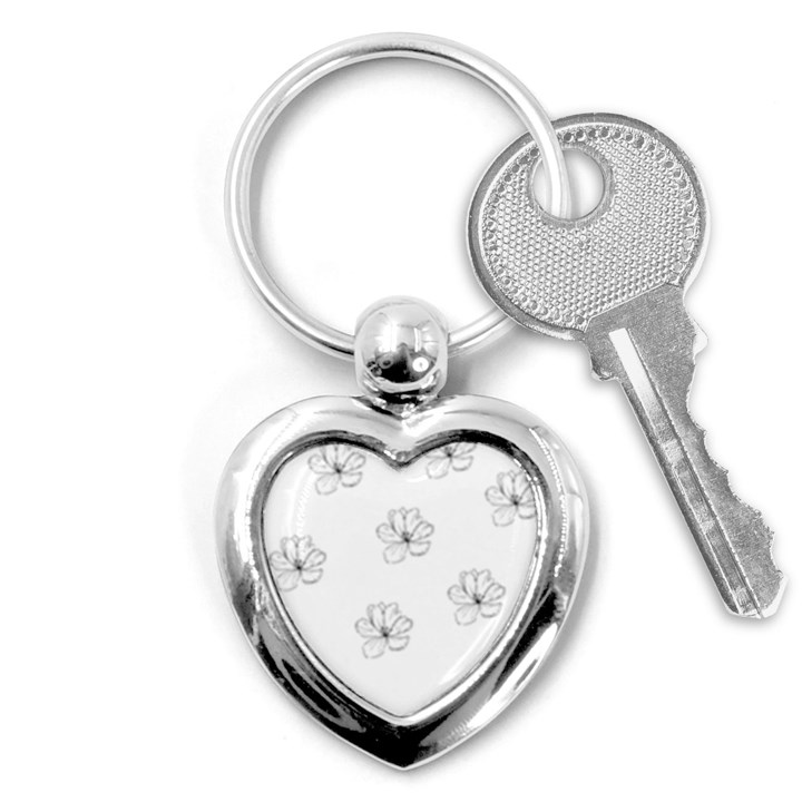 Black And White Pattern T- Shirt Black And White Pattern 11 Key Chain (Heart)