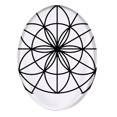 Black And White Pattern T- Shirt Black And White Pattern T- Shirt Oval Glass Fridge Magnet (4 Pack)