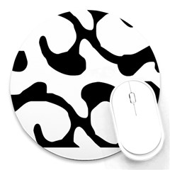 Black And White Swirl Pattern T- Shirt Black And White Swirl Pattern T- Shirt Round Mousepad by EnriqueJohnson