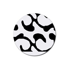 Black And White Swirl Pattern T- Shirt Black And White Swirl Pattern T- Shirt Rubber Coaster (round) by EnriqueJohnson