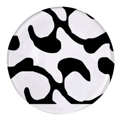 Black And White Swirl Pattern T- Shirt Black And White Swirl Pattern T- Shirt Round Glass Fridge Magnet (4 Pack) by EnriqueJohnson