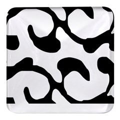 Black And White Swirl Pattern T- Shirt Black And White Swirl Pattern T- Shirt Square Glass Fridge Magnet (4 Pack) by EnriqueJohnson