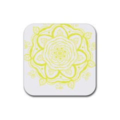 Blue And Yellow T- Shirtcircle Of Hope T- Shirt Rubber Coaster (square) by EnriqueJohnson