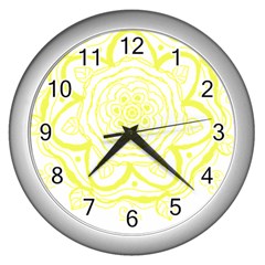 Blue And Yellow T- Shirtcircle Of Hope T- Shirt Wall Clock (silver) by EnriqueJohnson