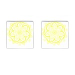 Blue And Yellow T- Shirtcircle Of Hope T- Shirt Cufflinks (Square) Front(Pair)