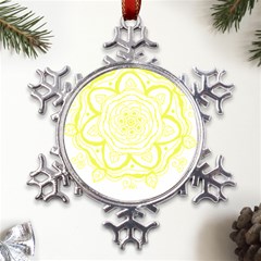 Blue And Yellow T- Shirtcircle Of Hope T- Shirt Metal Large Snowflake Ornament by EnriqueJohnson