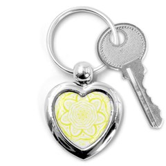 Blue And Yellow T- Shirtcircle Of Hope T- Shirt Key Chain (heart) by EnriqueJohnson