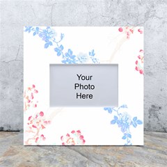 Blue Flowers T- Shirtblue And Pink Flowers Floral Art T- Shirt White Box Photo Frame 4  X 6  by EnriqueJohnson