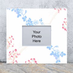 Blue Flowers T- Shirtblue And Pink Flowers Floral Art T- Shirt White Wall Photo Frame 5  X 7  by EnriqueJohnson