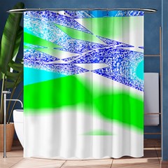 Blue Green Black Abstract Art T- Shirt Blue Green Black Abstract Art T- Shirt Shower Curtain 60  X 72  (medium)  by EnriqueJohnson