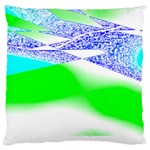 Blue Green Black Abstract Art T- Shirt Blue Green Black Abstract Art T- Shirt Large Cushion Case (Two Sides) Front