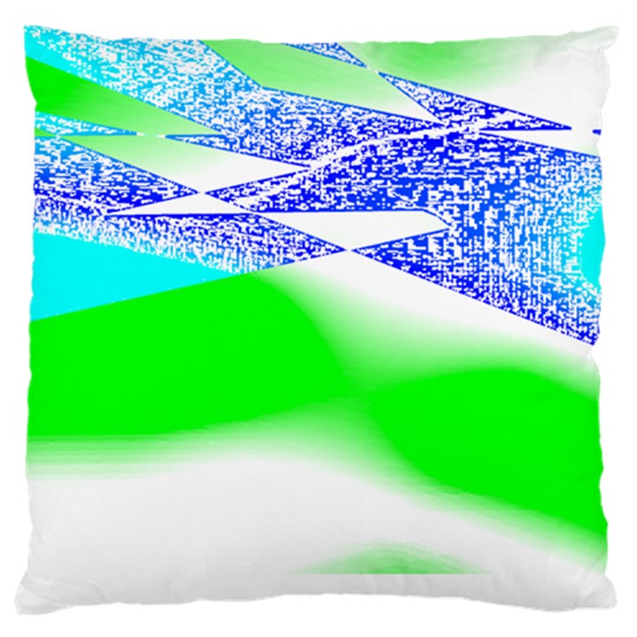 Blue Green Black Abstract Art T- Shirt Blue Green Black Abstract Art T- Shirt Large Cushion Case (Two Sides)