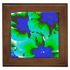 Blue T- Shirt Blue Flower Of Happiness Framed Tile by EnriqueJohnson