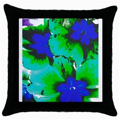 Blue T- Shirt Blue Flower Of Happiness Throw Pillow Case (black) by EnriqueJohnson