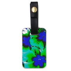 Blue T- Shirt Blue Flower Of Happiness Luggage Tag (one Side) by EnriqueJohnson