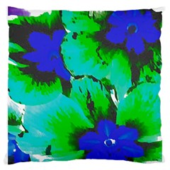 Blue T- Shirt Blue Flower Of Happiness Large Cushion Case (one Side) by EnriqueJohnson