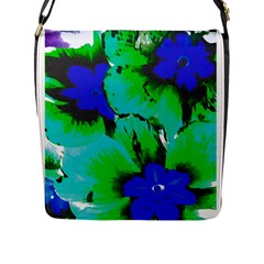 Blue T- Shirt Blue Flower Of Happiness Flap Closure Messenger Bag (l) by EnriqueJohnson