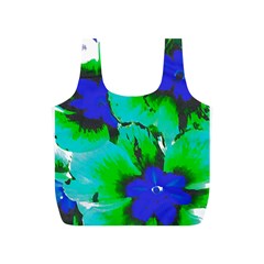 Blue T- Shirt Blue Flower Of Happiness Full Print Recycle Bag (s) by EnriqueJohnson