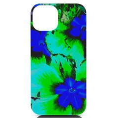 Blue T- Shirt Blue Flower Of Happiness Iphone 14 Black Uv Print Case by EnriqueJohnson