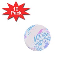 Blue T- Shirt Blue Tropical Pattern T- Shirt 1  Mini Buttons (10 pack) 