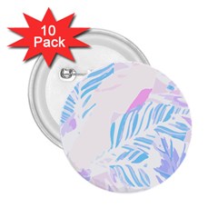 Blue T- Shirt Blue Tropical Pattern T- Shirt 2.25  Buttons (10 pack) 