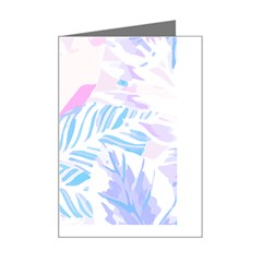 Blue T- Shirt Blue Tropical Pattern T- Shirt Mini Greeting Card