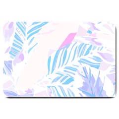 Blue T- Shirt Blue Tropical Pattern T- Shirt Large Doormat by EnriqueJohnson