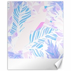 Blue T- Shirt Blue Tropical Pattern T- Shirt Canvas 11  x 14 