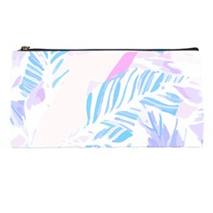 Blue T- Shirt Blue Tropical Pattern T- Shirt Pencil Case