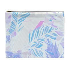 Blue T- Shirt Blue Tropical Pattern T- Shirt Cosmetic Bag (xl)