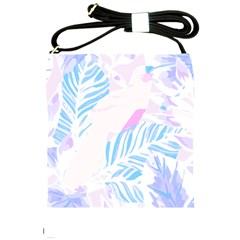 Blue T- Shirt Blue Tropical Pattern T- Shirt Shoulder Sling Bag