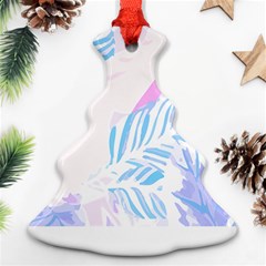 Blue T- Shirt Blue Tropical Pattern T- Shirt Christmas Tree Ornament (Two Sides)